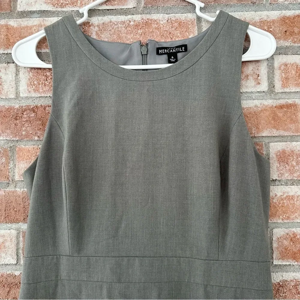 J. Crew Pencil Shift Suiting Dress Gray Knee Length Business NEW Women’s 6 - Picture 2 of 8
